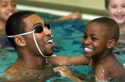 Kids swimming